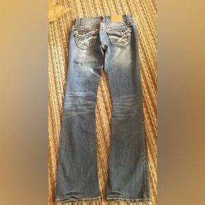 Amethyst Thick Stitch Jeans, Flap Pockets